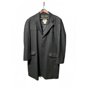 Cripple Creek Heavy Overcoat Duster Wool Blend Dark Gray Jacket Large